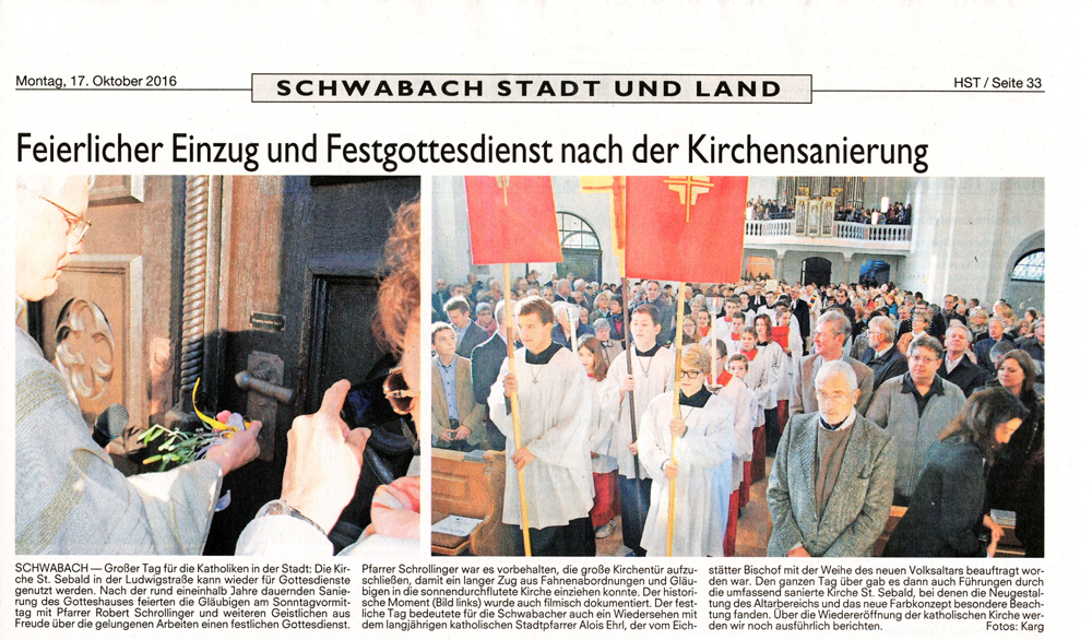 Türöffnung zum Festgottesdienst