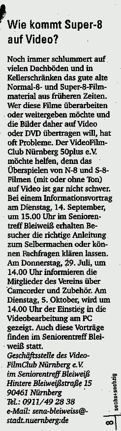 Zeitungsnotiz