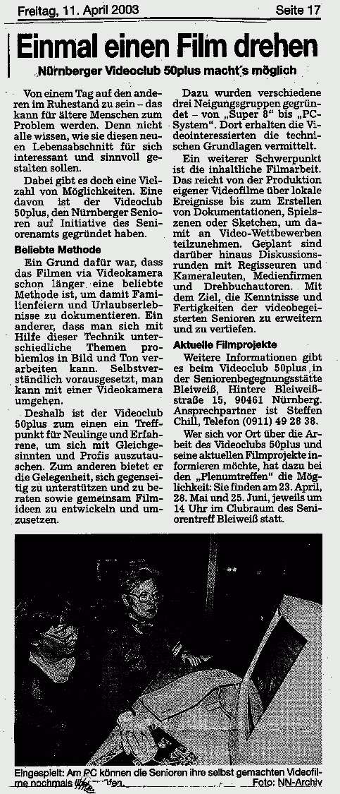 Zeitungsnotiz